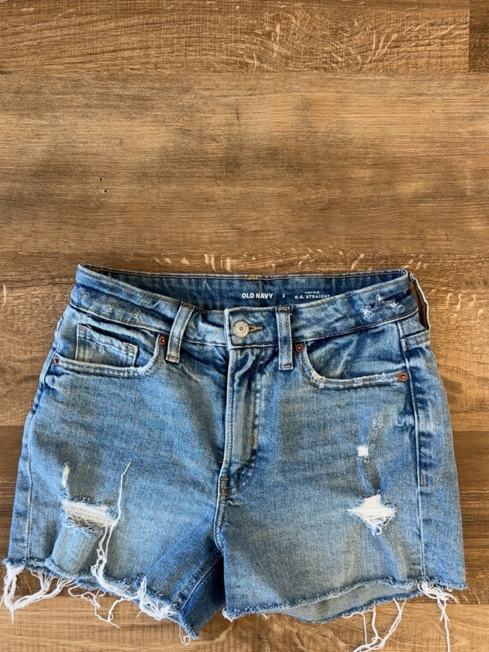 Old Navy Blue Distressed Denim Cutoff Shorts